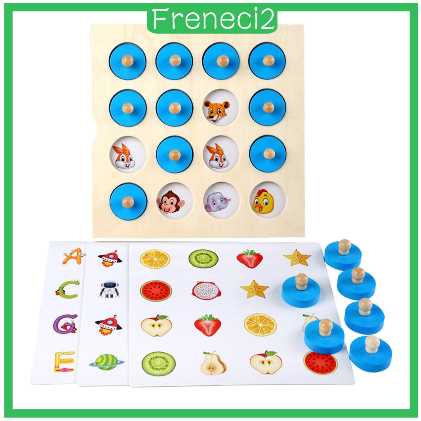 Freneci2 小孩木製記憶棋盤遊戲寶寶記憶訓練遊戲益智玩具 蝦皮購物