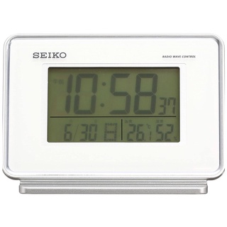 Seiko 精工時鐘 電子鐘 鬧鐘 電波 數碼雙聲道 鬧鐘 日曆 溫度 濕度