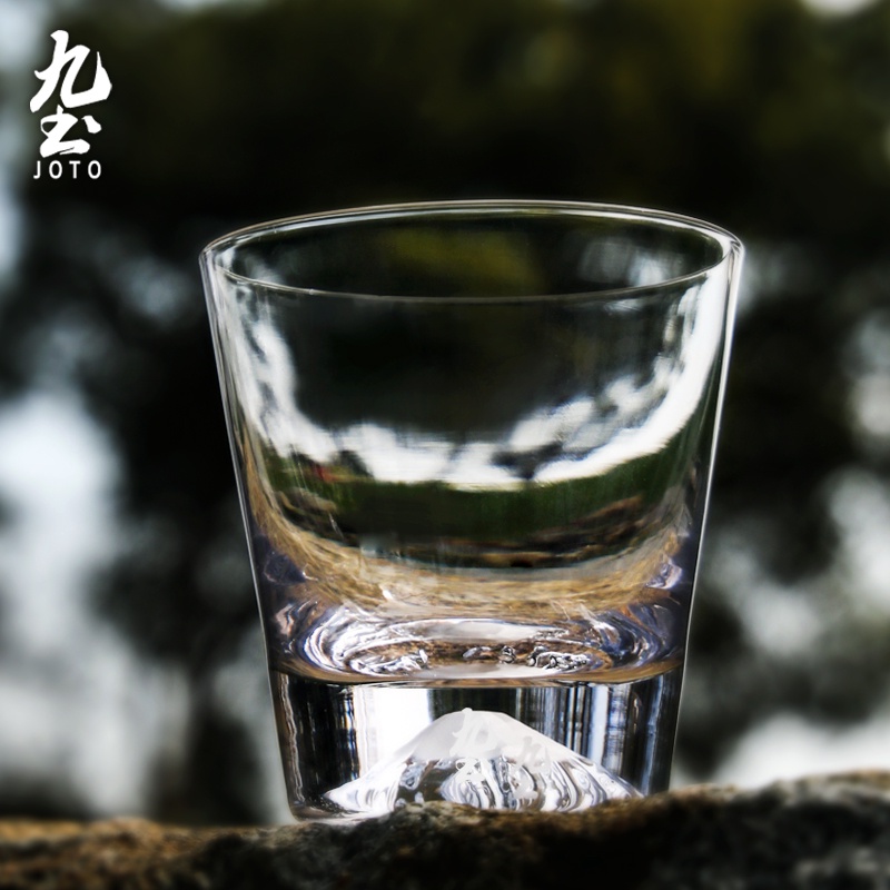 九土富士山水晶玻璃杯日本富士山巒杯手工玻璃杯雪山杯威士忌酒杯果汁杯高硼矽玻璃杯調酒玻璃杯品茗水杯套裝組CUPR0472