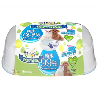 嬌聯 Unicharm Deo Clean 犬貓適用 99%純水濕紙巾 盒裝70枚 【樂購RAGO】 日本製