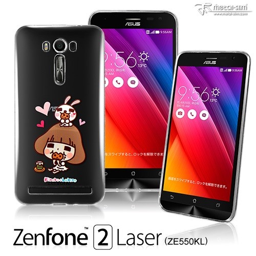 華碩 ZenFone2 Laser 5.5吋 ZE550KL LINE貼圖 La Chi 香菇妹&amp;拉比豆透明TPU手機殼