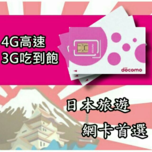 01【售完】9/30到期 docomo 日本 網卡 八天 4G 上網 2GB 流量 +3G 無限上網 吃到飽 網卡