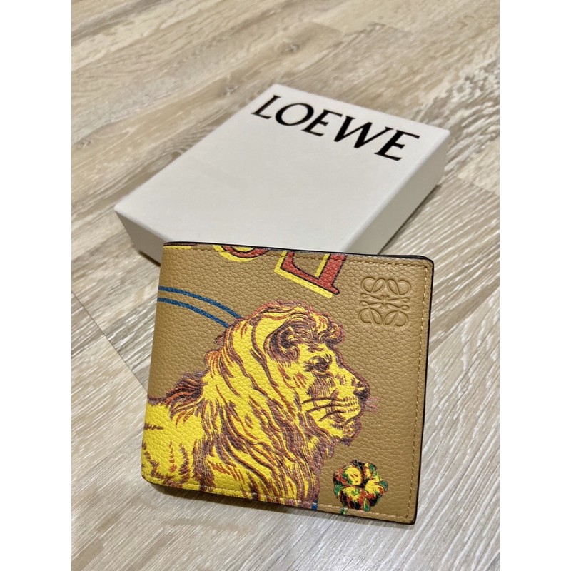 Loewe經典獅子男短夾
