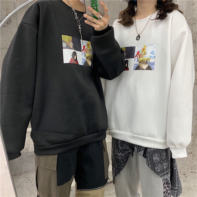 大學t 長袖t恤襯衫長袖 加绒印花卫衣男士韩版潮流秋冬季休闲百搭学生宽松上衣 蝦皮購物