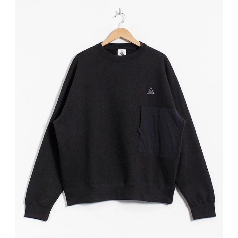 -零碼特價-NIKE ACG FLEECE CREW SWEATSHIRT 衛衣 鋪棉 黑 CV0681-010