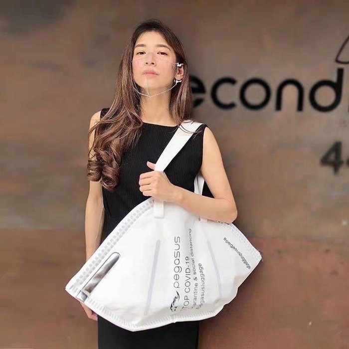 現貨免等/泰國STOP COVID-19仿真n95口罩造型托特包購物袋/兩色選/男女皆宜可情侶親子/兩件以上再享優惠