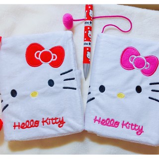 三麗鷗Hello kitty絨毛布套筆記本(市價：220）l