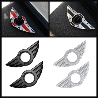 1 件裝汽車造型車門銷鎖翼徽貼紙盒裝飾適用於 Mini Cooper One S R50 R53 R56 R60 F55