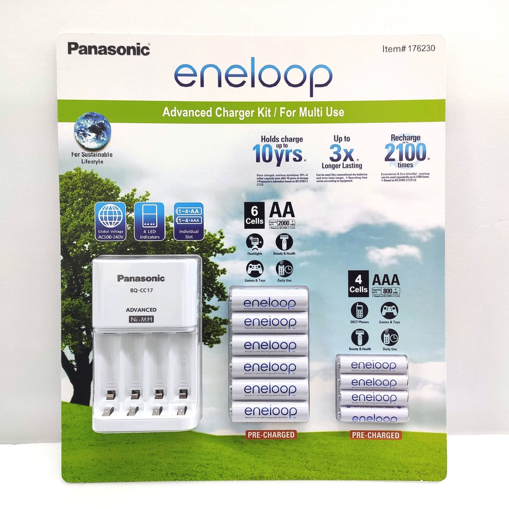 Panasonic ENELOOP 充電器含電池組 6入三號 +4入四號 C176230  a促銷到4/18  1585