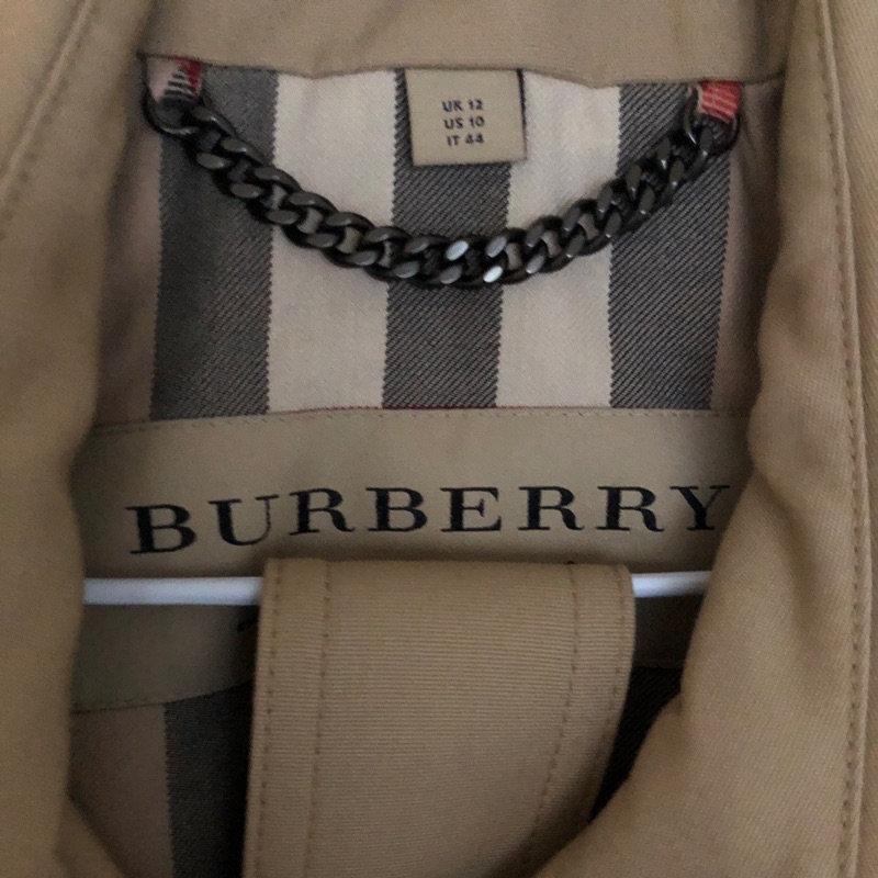 《二手商品》Burberry經典駝軍裝雙排釦中長版風衣