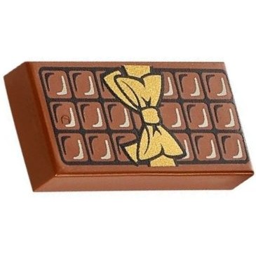 LEGO 樂高 紅棕色 1X2 平滑磚 巧克力 印刷 食物 3069bpb0440 41118