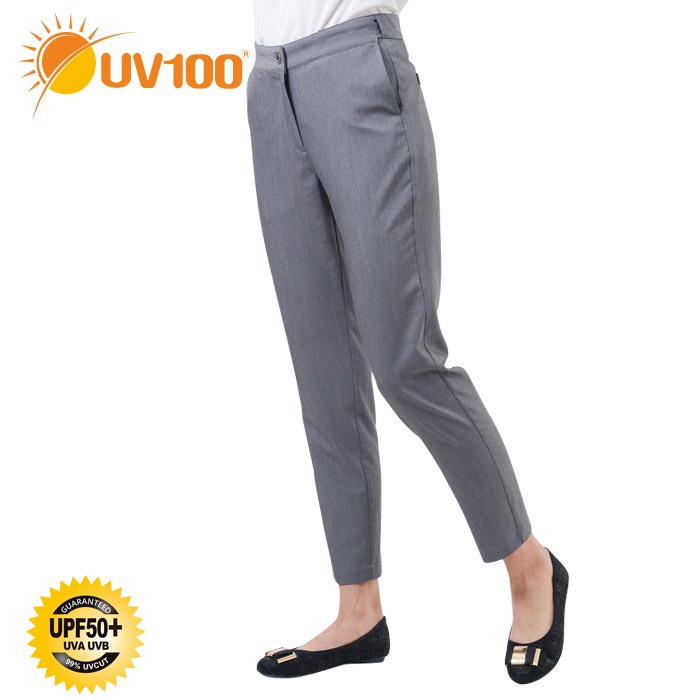 【UV100】 防曬 抗UV-極簡舒柔調節腰頭褲-女(CA91003)