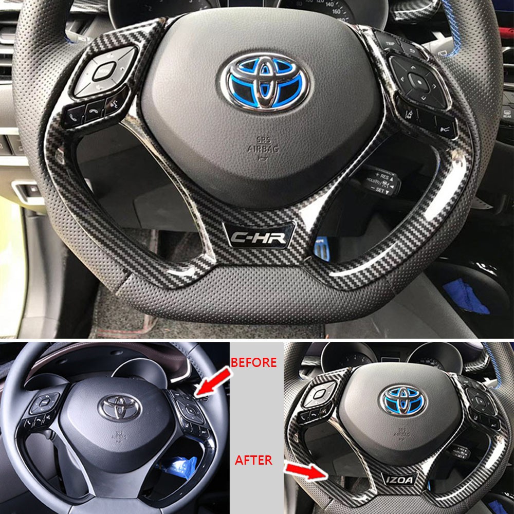 Toyota CH-R CHR 方向盤飾板 ABS材質 卡夢紋路 水轉印 2017-2019