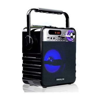 HANLIN-LBT1 手提式擴音收音5寸藍芽音響 藍芽喇叭 FM收音機 麥克風可用 擴音機 卡拉ok 愛肯科技