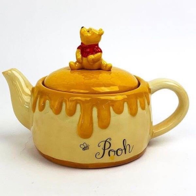 ［翹鬍子］日本 迪士尼 小熊維尼 維尼 維尼熊 Pooh 茶壺 陶瓷 泡茶壺 濾茶壺