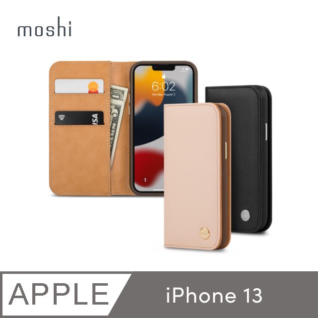 北車 Moshi Overture for iPhone 13 (6.1吋) 磁吸 可拆式 卡夾型 皮套 保護套 i13
