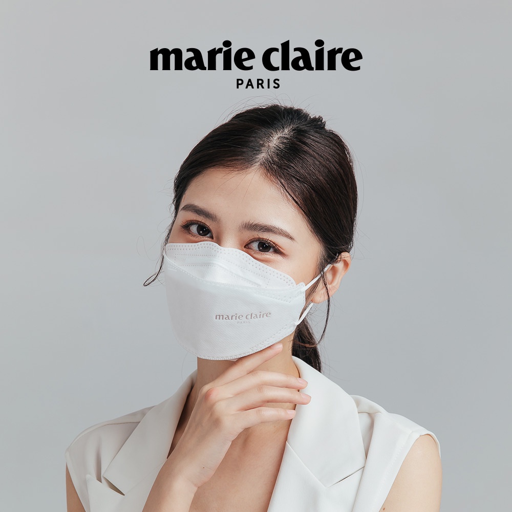 【ONEDER旺達】Marie Claire 美麗佳人一般醫療口罩 (10入組) 立體醫療口罩-雪峰白 MC-KF001