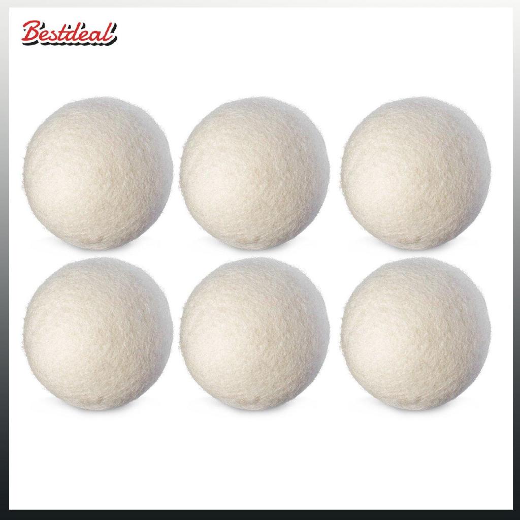 [ ้อมส ] 6pcs/set 天然可重複使用洗衣球實用家用羊毛烘乾機球