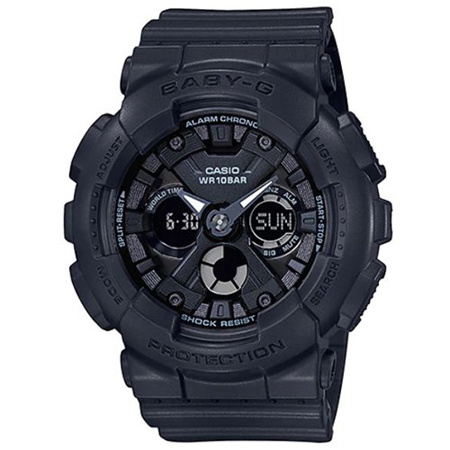 CASIO BABY-G 前衛風格街頭時尚雙顯錶-酷黑色(BA-130-1A)/43.3mm
