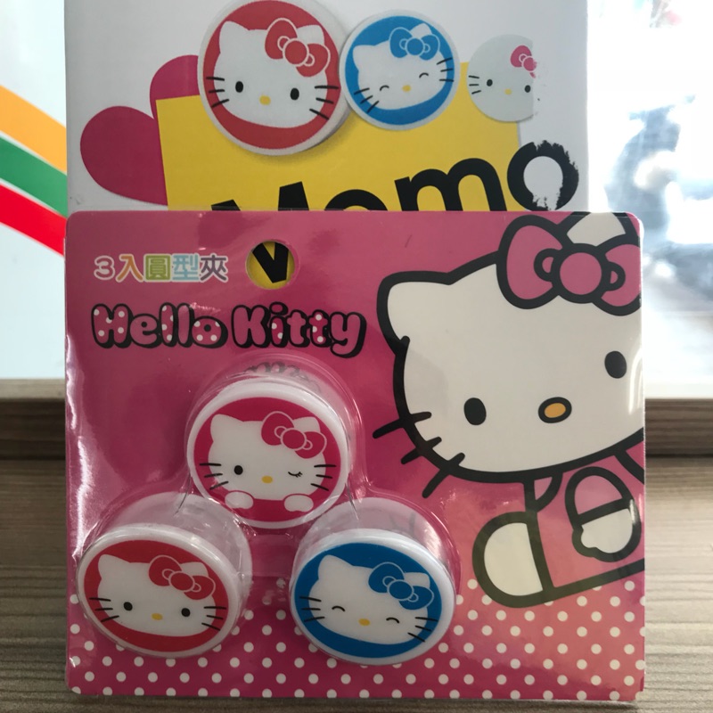 Hello Kitty 正版memo clamp 3入圓型夾（本品實體實拍）