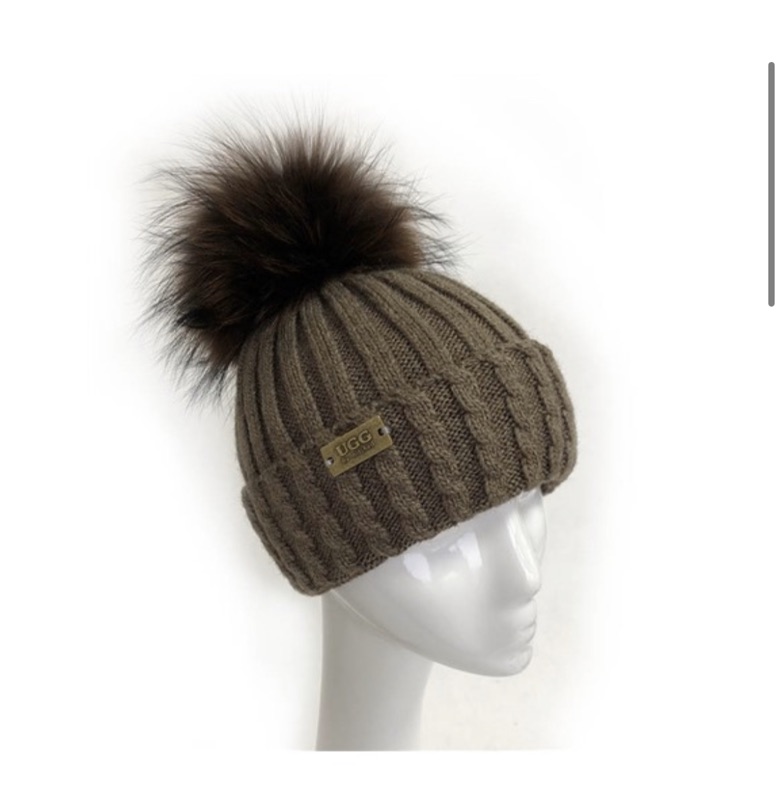 (WYW)小舖《全新限量免運》澳洲 UGG Mitchell-Y 波浪紋針織羊毛帽_咖啡☕️