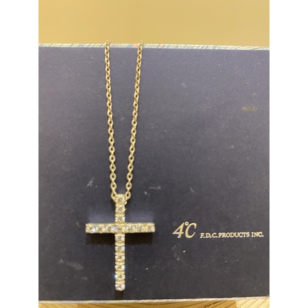 日本製/珠寶第一品牌4度C/純銀925/鋯石十字架項鍊