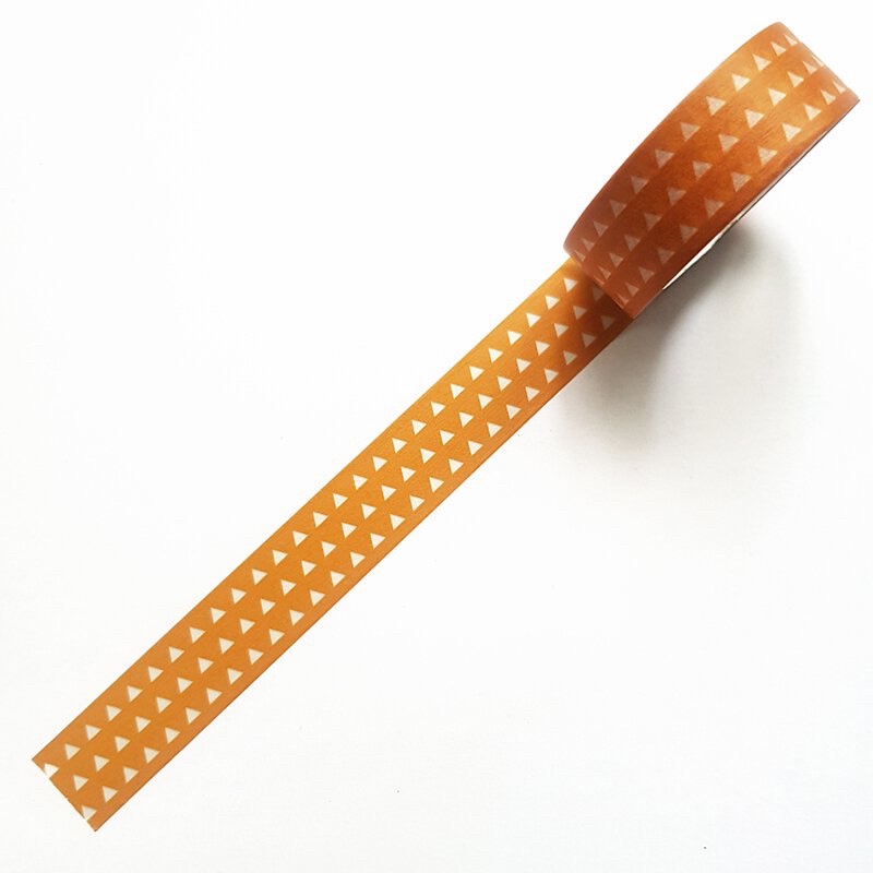 【紙膠帶分裝】 日本品牌 mt Wamon 日本和柄  2021 和紙膠帶 - 鱗紋三角形 橘  紙膠帶分裝100cm