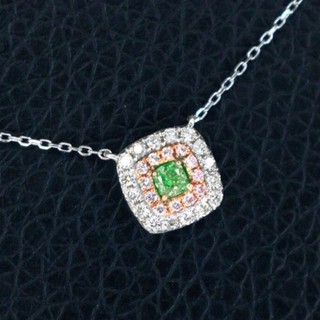 璽朵珠寶 [ 18K金 彩鑽 項鍊 ] 綠鑽 綠彩鑽 微鑲工藝 潮流設計 鑽石權威 婚戒顧問 鑽石 婚戒第一品牌 GIA