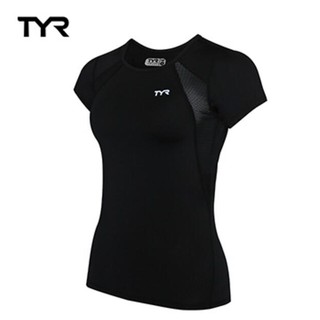 美國 TYR 內搭 運動 顯瘦 修身 好搭 品牌推薦 女款透氣排汗黑色短T Ladies Running Tee