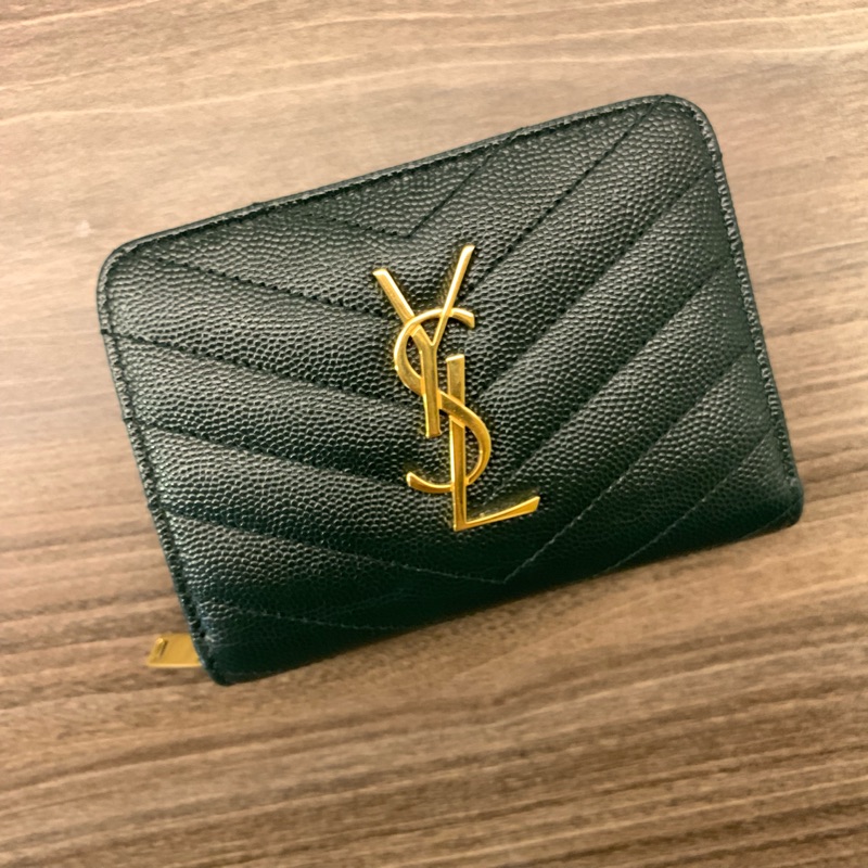 YSL皮夾 魚子醬 短夾 MONOGRAM顆粒