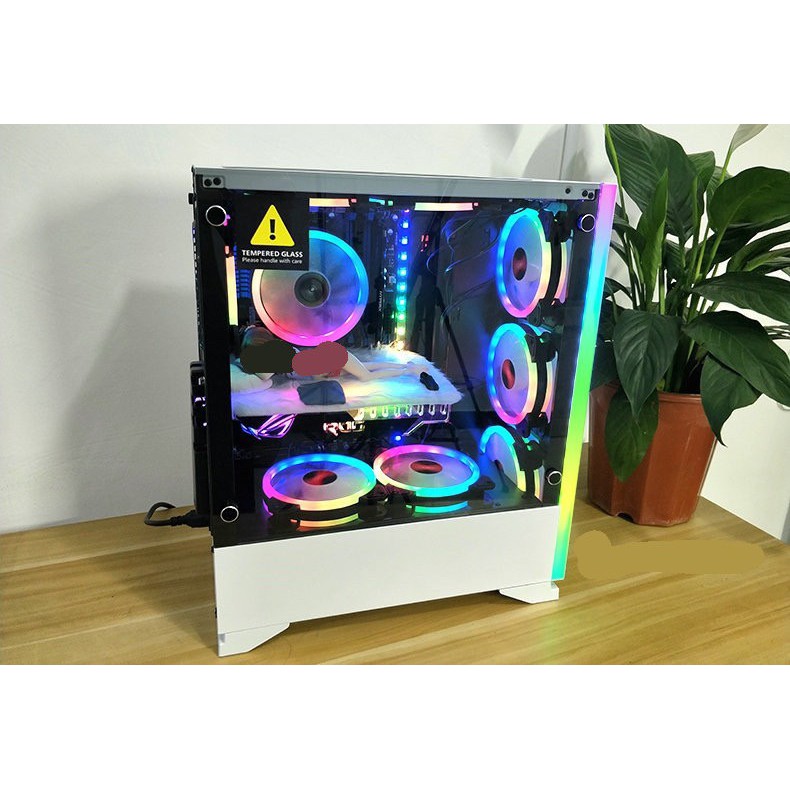 【極職科技】光芒 RGB風扇 12cm散熱風扇 電腦風扇 桌機 雙環光亮 光芒風扇 日蝕風扇 內外發光 單風扇