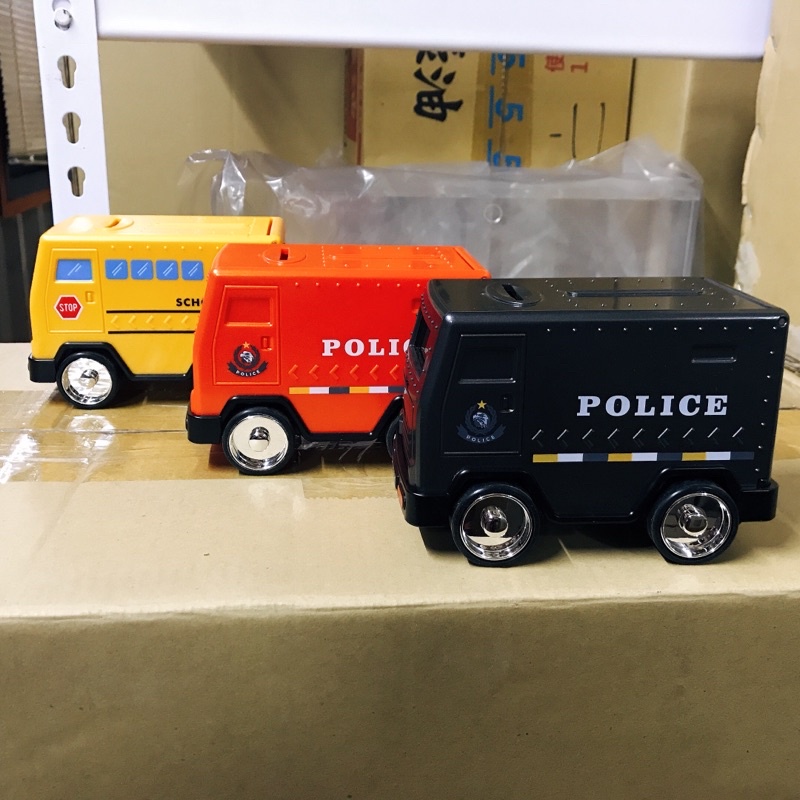 運鈔車造型存錢筒 撲滿 玩具 遊戲 toy 車子 汽車 警察車存錢筒 兒童 聖誕禮物 新年禮物 交換禮物 鬧鐘存錢筒