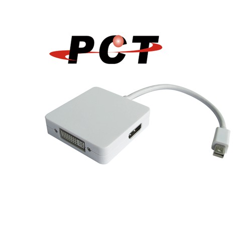 【PCT】Mini DisplayPort 轉 HDMI / DVI / VGA 轉接器(DHD13V)