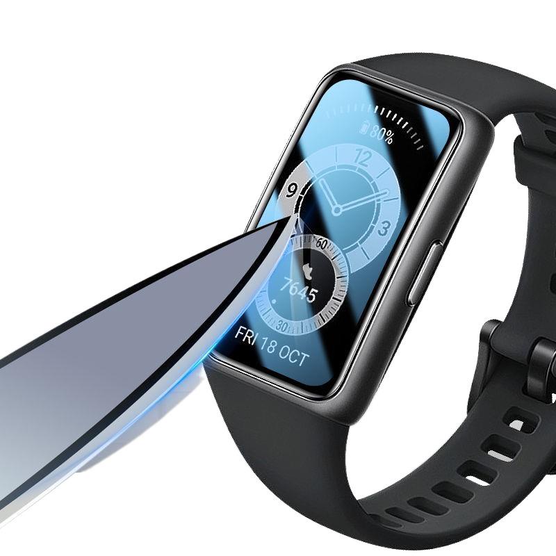 ☄✟﹉✥♦華為手環6保護膜榮耀全包水凝曲面新款智能手錶NFC版六代鋼化貼膜
