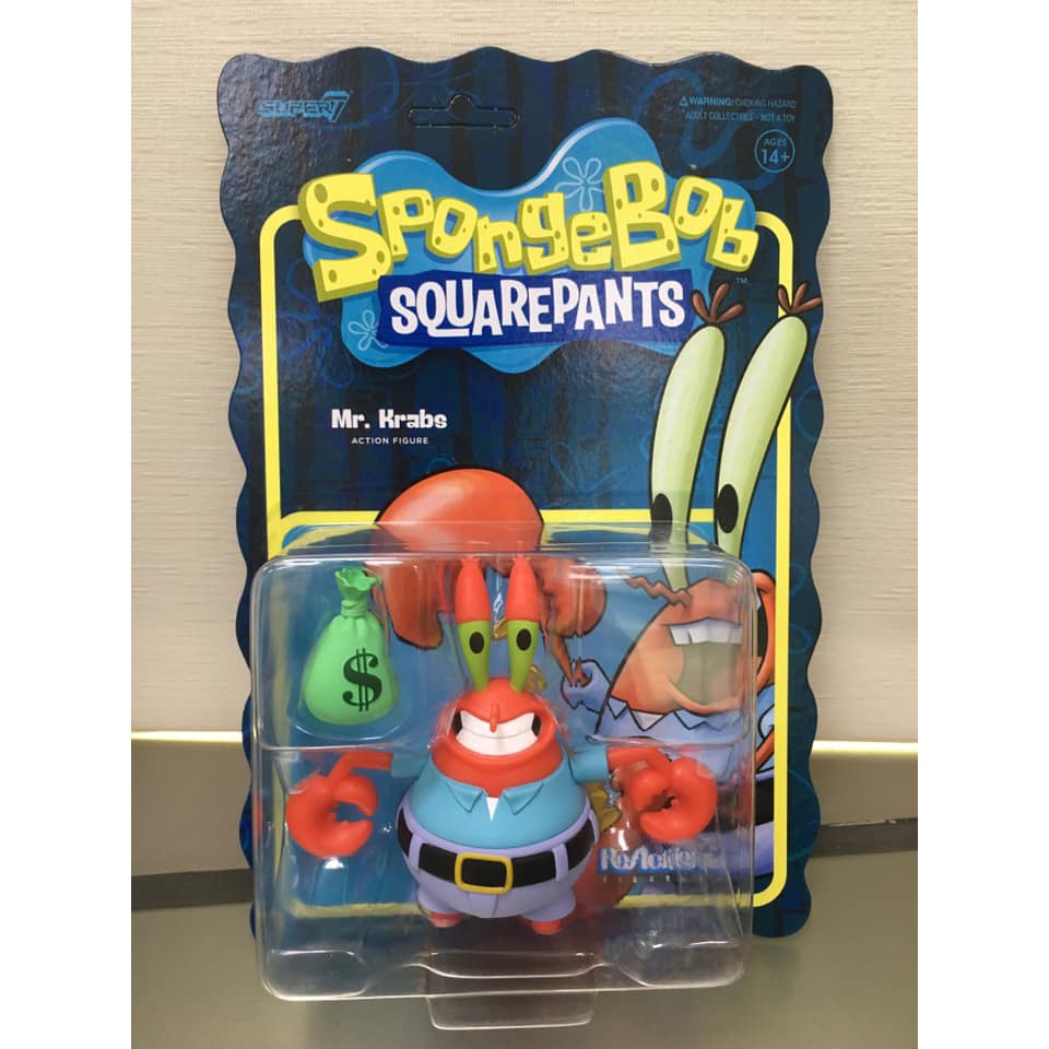 super7 海綿寶寶 蟹老闆 SPONGEBOB SQUAREPANTS 3.75吋吊卡