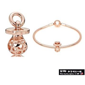 米娜歐美精品代購 Pandora 潘朵拉 新款玫瑰金可愛奶嘴串珠 925純銀 Charms 澳洲代購