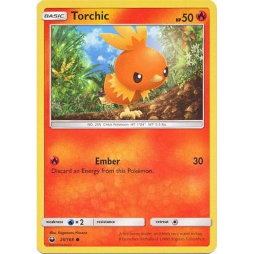 松梅桌遊舖 美版 國際版 SM7 25/168 Torchic 火稚雞 普卡 外閃 POKEMON PTCG