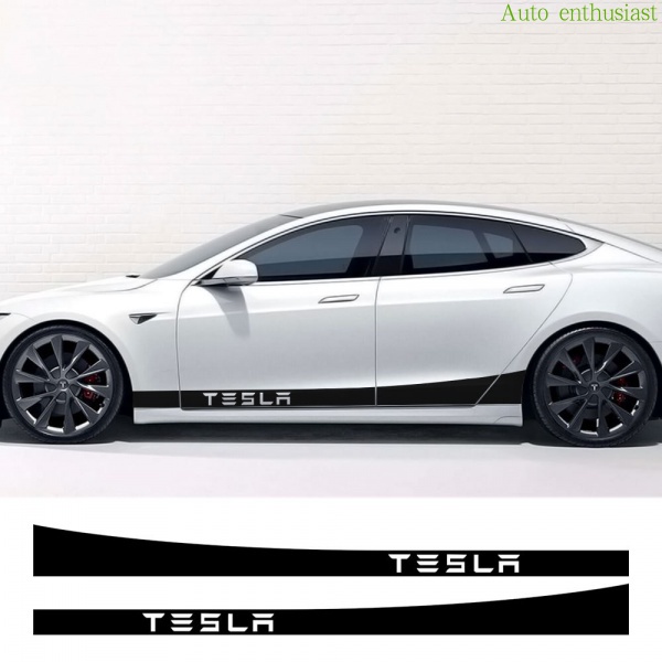 Tesla Model3 適用於特斯拉Model 3 Model S Model X側裙車貼汽車貼紙拉花裝飾