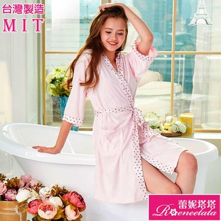 蕾妮塔塔 吸濕速乾毛巾布 女性舒適浴袍(69229)粉色-台灣製造