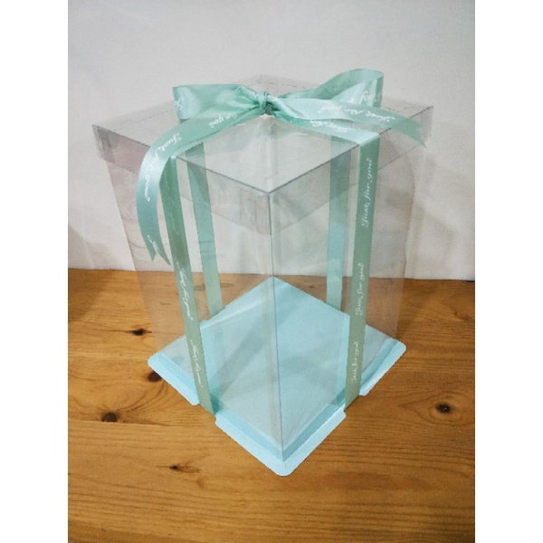 🌱🌱 6吋 8吋 透明蛋糕盒/生日蛋糕盒/透明塑膠盒 (雙層、三層) (贈送緞帶🎀) 現貨 ～❤️免運+10倍蝦幣回饋🎉