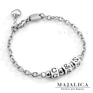 Majalica串珠手鍊925純銀 CHARMS 字母串珠PH8023白鋼手鍊 自由搭配 珠飾任選/單個價格