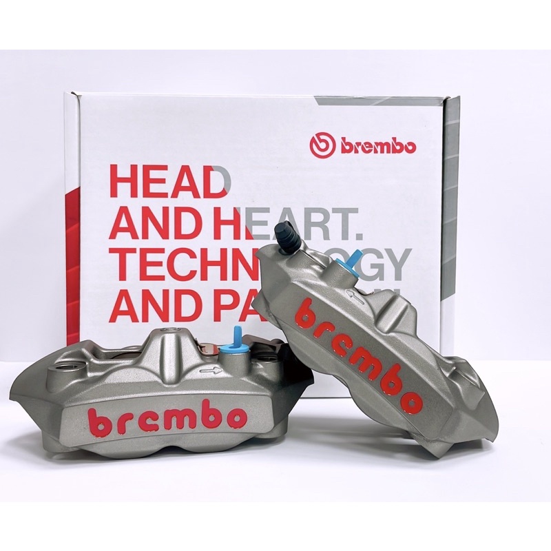 「Brembo卡鉗先生」Brembo M4 灰底紅字 一體對向四活塞輻射卡鉗組 100/108mm