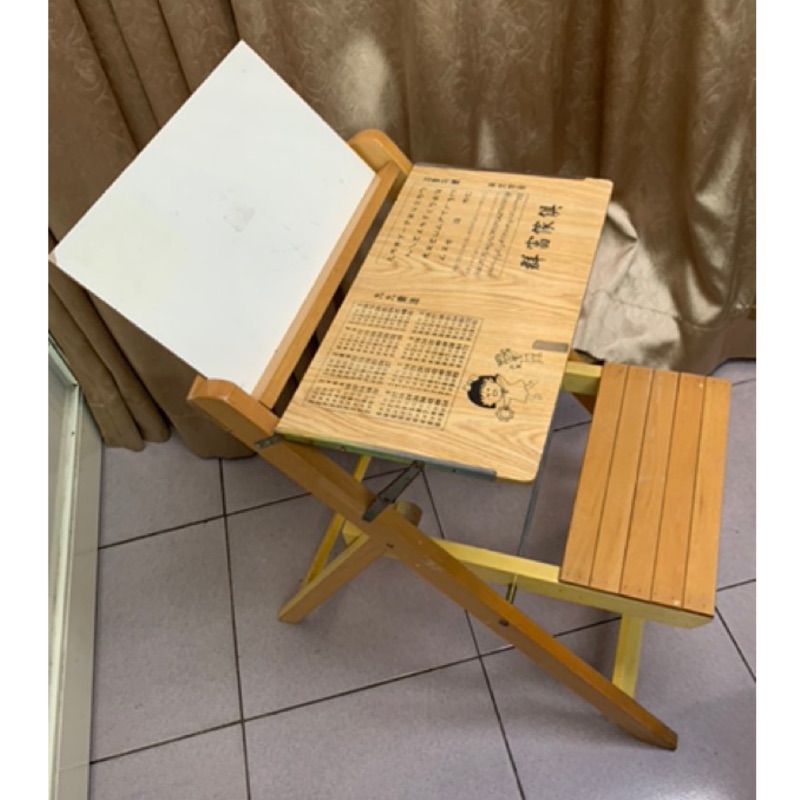 二手 木製兒童折疊課桌椅 摺疊桌椅