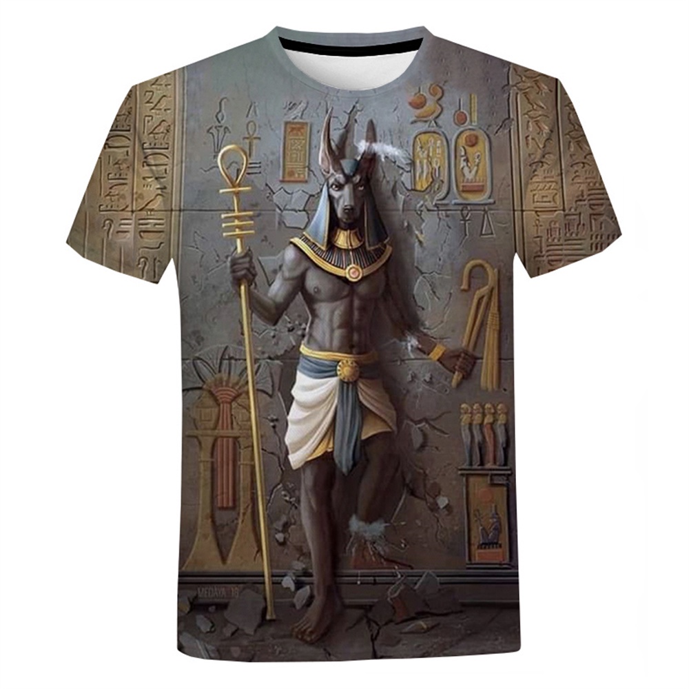 古埃及 3d 印花 T 恤埃及原宿街頭服飾 T 恤男士女士時尚休閒短袖酷 T 恤上衣