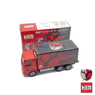 『 單位日貨 』TOMICA 日本正版 多美 X J聯盟 特別款 鹿島鹿角 選手巴士 足球隊 合金 貨車 日野 HINO