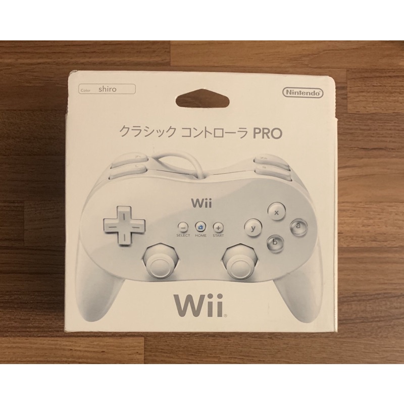 Wii 原廠盒裝 白色 牛角手把 Pro專業手把 有線搖桿 原廠週邊 正版配件 任天堂