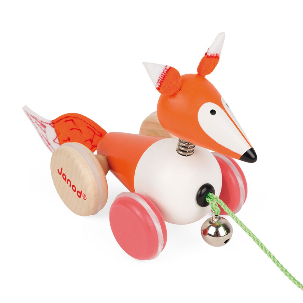 【法國Janod】經典設計木玩-拉車小狐 兒童玩具 操作玩具（LAVIDA官方直營）
