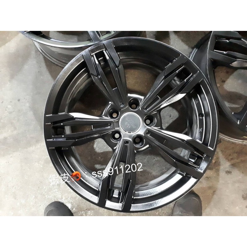 中古改裝鋁圈 18吋 8J ET35 5孔114.3 5/114.3 類BMW變形金剛 消光黑 視覺放大效果好