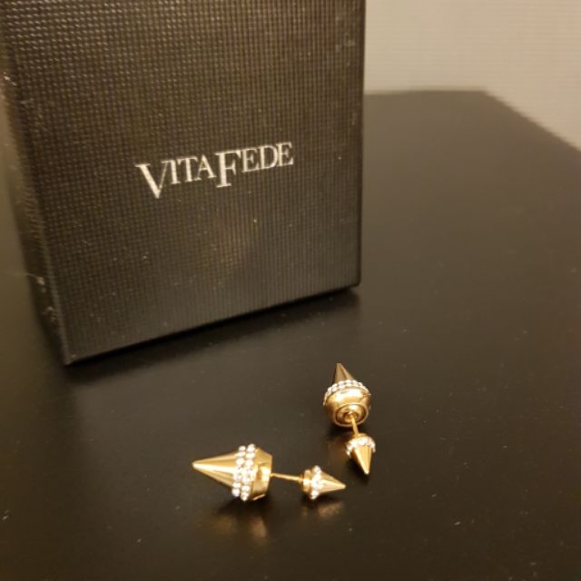 Vita Fede 經典椎型水晶耳環