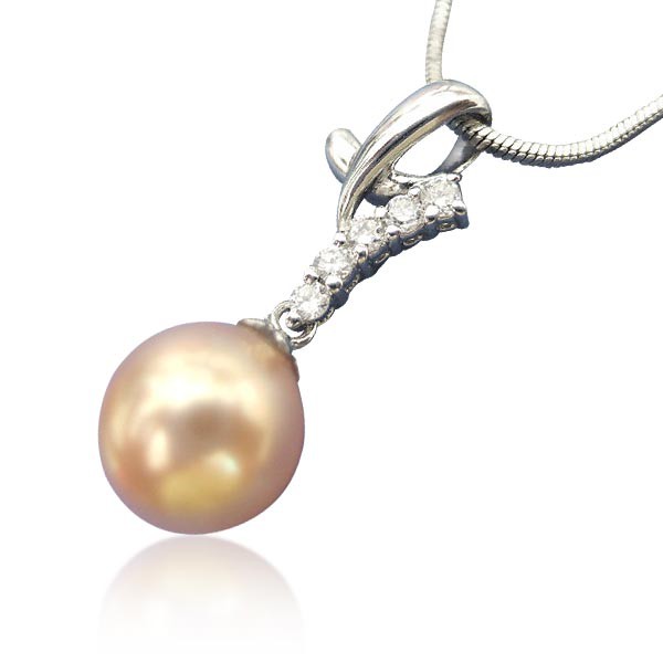 小樂珠寶10mm南洋深海貝珍珠墜鍊項鍊華麗水鑽款本賣場榮獲台灣區珍珠項鍊銷售總冠軍